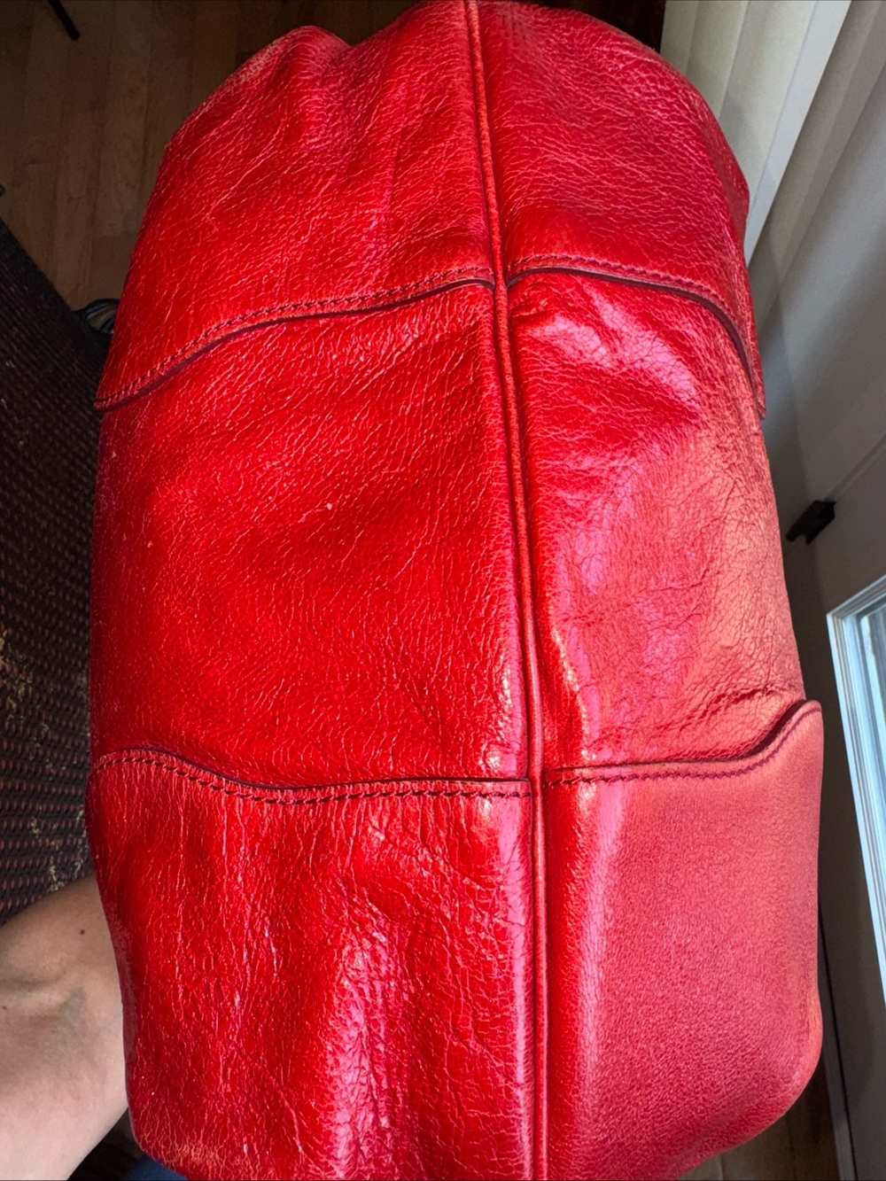 Vintage Red Leather Celine Shoulder Bag Made In Italy - Picture 14 of 15
